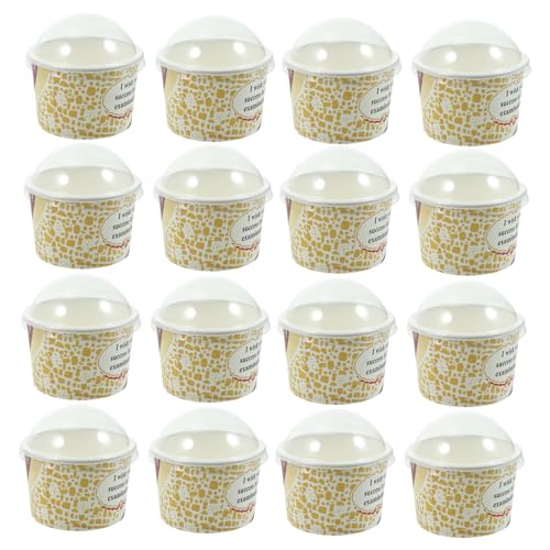 Hohopeti 使い捨て紙製アイスクリームカップ デザート プリン ヨーグルト対応 軽量リサイクル可能で清掃不要 結婚式やパーティーに