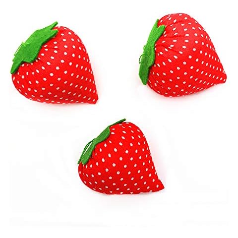 3PCS Cute Sewing Pin Cushions Needle Pincushions Pin Cushion Needle Pin Cushion Holder Sewing Accessories with Strawberry Shaped for Needle Storage Needlework Sewing Embroidery DIY Sewing Craft Cover