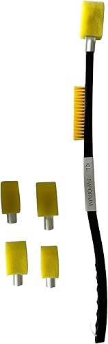 Miniatura 2 de Cepillo de pie con mango largo para ducha-limpiador de cepillos de dedos y limpiador con 4 reemplazos de esponja-cepillo de pies, cepillo de pies y