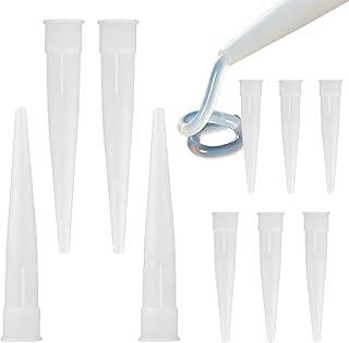 XHBTS 20 Plastic Caulking Gun extender Caulk Nozzle Tip Tool for Sausage Caulking Gun, Caulk Nozzles Applicator, Easy To Use, White