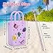 Mini Rubber Tote Bag, EVA Waterproof Beach Tote for Little Girls And Woman, Silicone Hole Small Bag for Travel Outdoor, Cute Rubber Beach Bag with 20 Charms & Adjustable Shoulder Strap