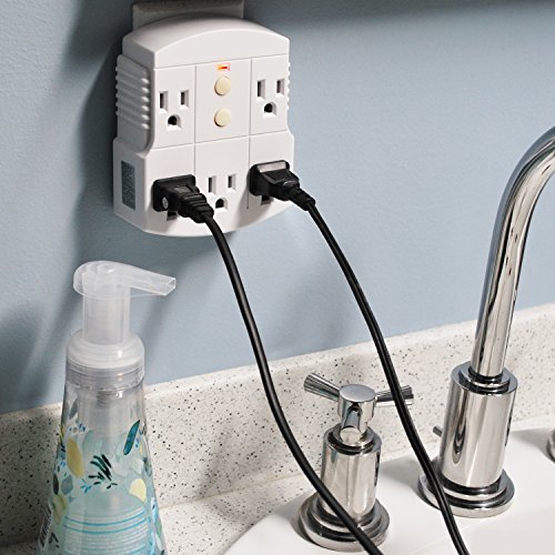 Tower Manufacturing 30440003 Auto-Reset 15 Amp Grounded 3-Prong Gfci 5-Outlet Adapter, White #TOP2