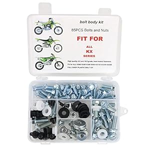 Xitomer 85 Pcs Body Plastic Frame Fender Bolts Kit Fit For Kx60 Kx65 Kx80 Kx85 Kx125 Kx250 Kx500, Atv Plastic Bodywork Bolts Kit 4