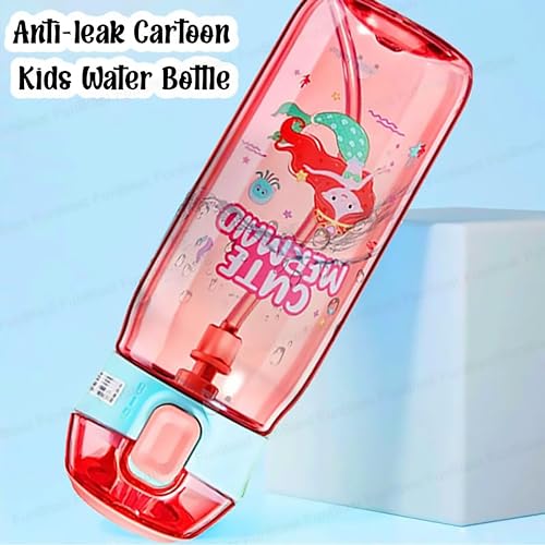 Image of FunBlast Cute Water Bottle for Girls - Anti-leak Cartoon Sipper for Kids (630 ML) (Mermaid) - Tritan, Pack of 1, Multicolor