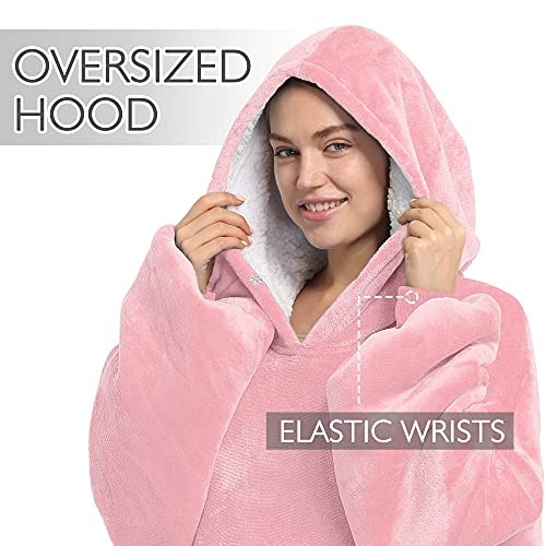 Image of Catalonia Oversized Hoodie Blanket Sweatshirt, Comfortable Sherpa Giant Pullover with Large Front Pocket for Adults Men Women Teenagers Wife Girlfriend