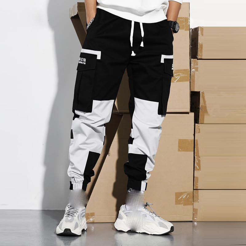 Spring Fall Harem Baggy Cargo Pants Men's Mix Color Korean Stylish Casual Hip Hop Streetwear Male Sport Joggers4