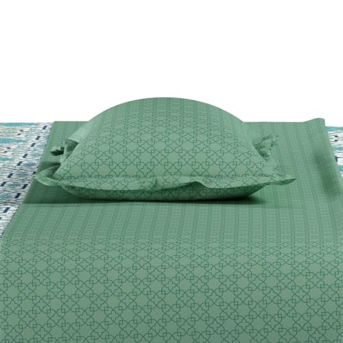 Image of Mytrident Bedsheet for Double Bed King Size |108 inch x 108 inch | Flourish Blue