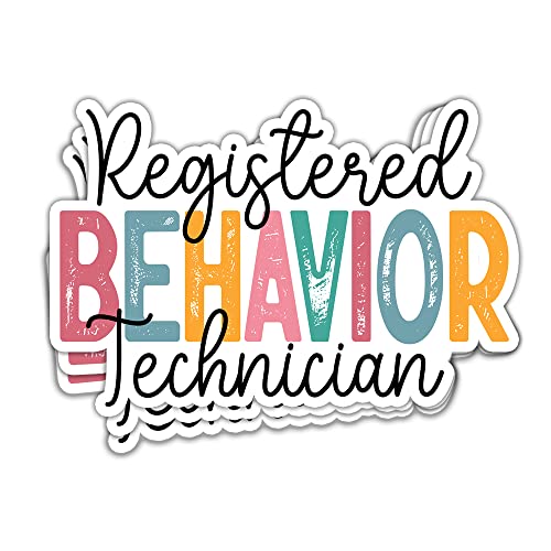 Image of (3in - 3Pcs) RBT Therapist Sticker, Vinyl, Multicolor, Cartoon Style, Letter Print, Bumper Stickers, Waterproof, Outdoor Use, Beach Theme