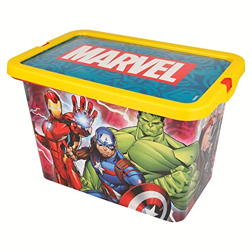 Stor Avengers Storage Box Container with Click Lock Lid, For Kids, Bedroom, Playroom, Toys, BPA Free (7 Litre)