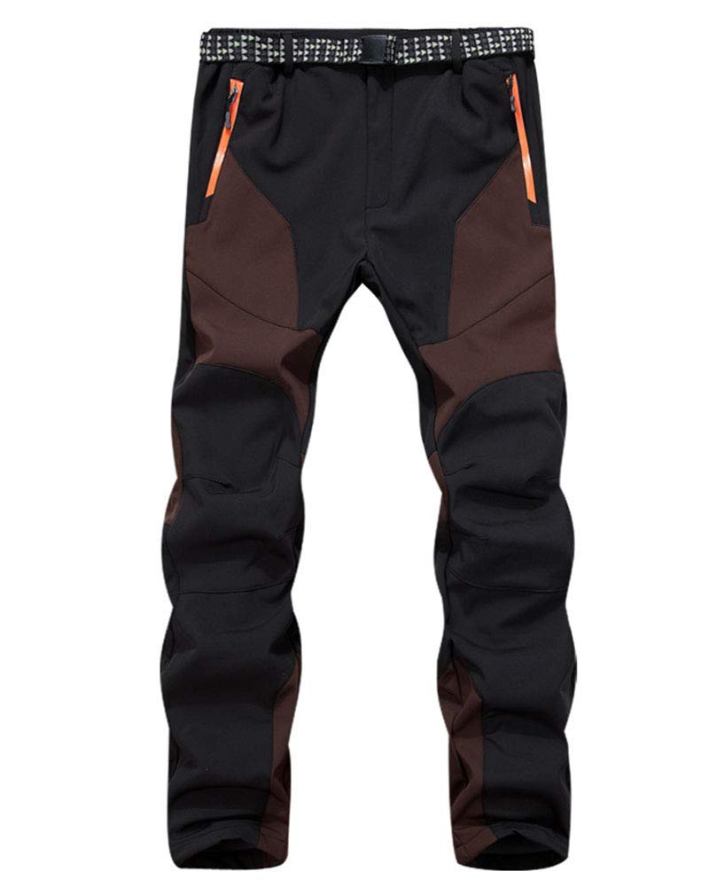 DaiHan Męskie / damskie spodnie trekkingowe z polarową podszewką, wiatroszczelne, wodoszczelne, softshell, spodnie narciarskie