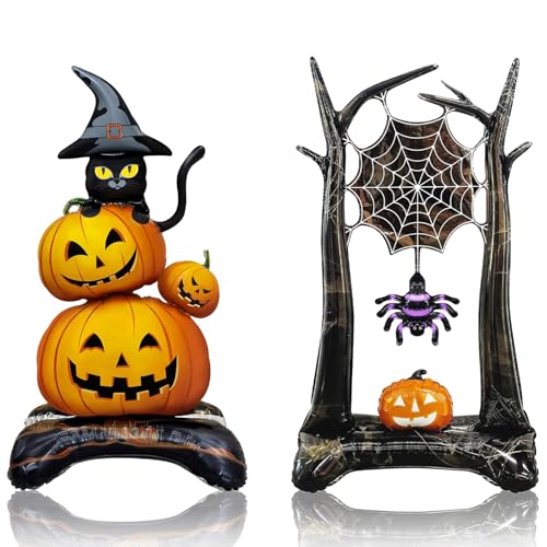 2Pcs Halloween Standing Balloons, Balloon Sets, Foil Balloons, Bl...