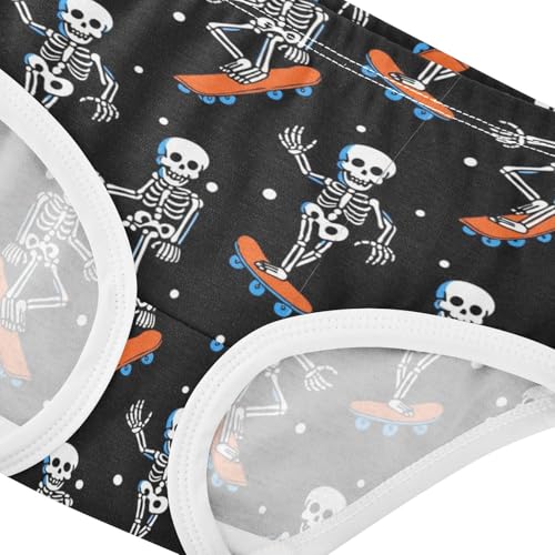 Joisal Cool Playful Skeleton Black Cute Panties Girl Toddlers Underwear Floral Cotton Pattern Briefs Kids Undies 2t4