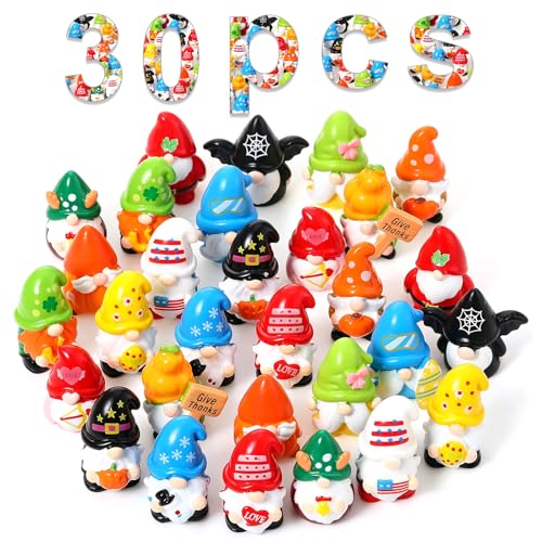 GGSTDDUP Miniature Resin Gnome Figurines Set 15 Styles 30 Pcs