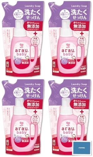 アラウベビー 洗濯せっけん ラベンダー&スペアミント 詰替 720mL ×4個 無添加 赤ちゃん 液体洗剤 低刺激 衣料用