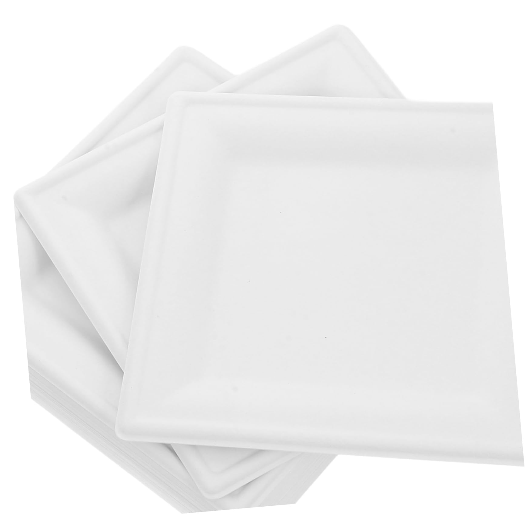 POPETPOP Assiettes en Carton Jetables Épaisses 50 Pcs, Blanches, 8 Pouces | Forme Moderne, Usage Micro-ondes, Lot Pratique pour Fêtes et Baby Shower