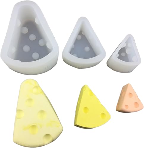 Fondant Molds 3 Pieces Cheese Cheese Shape Decoration Sugar Flip Silicone Mold Cake Decoration Mold DIY Baking