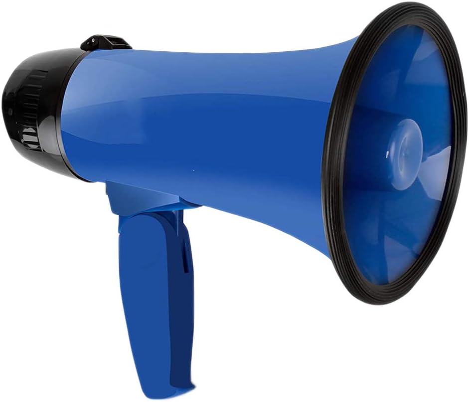 Wakauto 1 Pc Portable Megaphone Bullhorn Hawk Trumpet Megaphone Sound Amplifier Microphone Recording Megaphone (Blue) : Sports & Outdoors