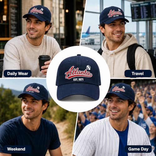 Image of Classic Vintage Embroidered Fashionable Baseball Cap for Men Women Teenager Cap City Hat Adjustable with Gift Box