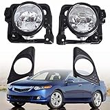 ANTUKO 2Pcs Clear Lens Fog Light Assembly Left and Right Side Replacement for Acura TSX 2009-2010