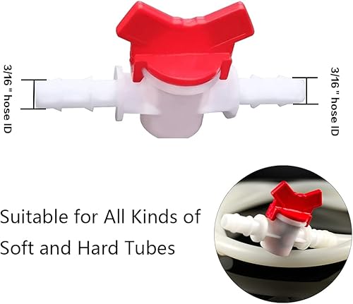 Miniatura 6 de Válvula de bola de púas de manguera de 12 pulgada, válvula de bola de riego por goteo, interruptor de apagado para riego por goteo y acuarios