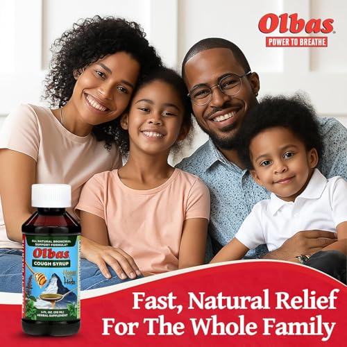 Image of Olbas Syrup Cough Pack of 1 (4 FL. OZ), Soothing Cough suppressant Herbal Honey Formula, Supports Healthy Lung & Bronchitis Relief, Natural Cough Syrup for Kids & Adults