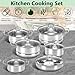 Gugxiom 18-Teiliges Edelstahl-Kochgeschirr-Set, Topfset mit Glasdeckeln und kühler Griff, Geeignet für Induktionsherde und Alle Herdarten
