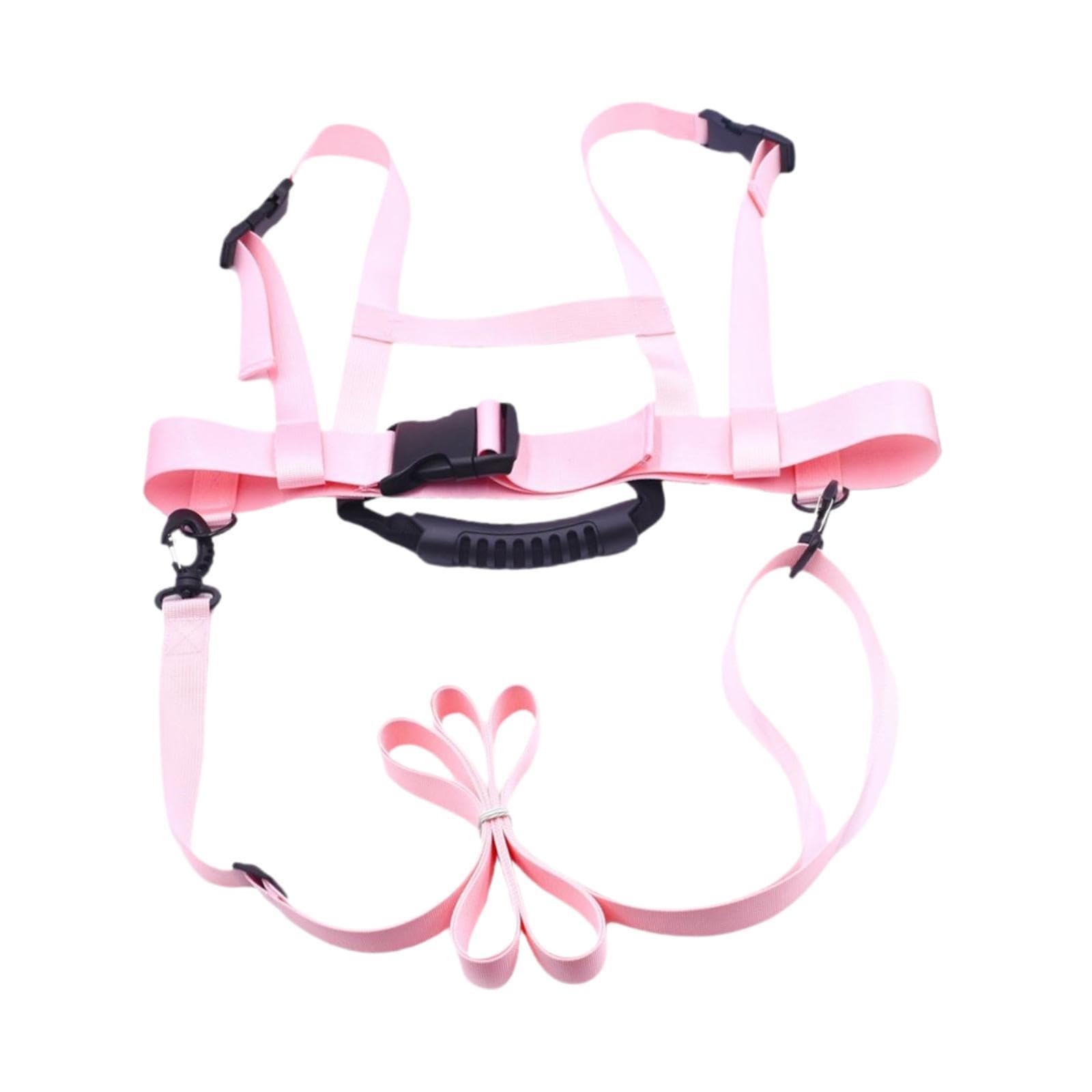 QSTDGVPW Ski Snowboard Training Harness for Kids with Removable Leash Adjustable Shoulder Strap, Pink