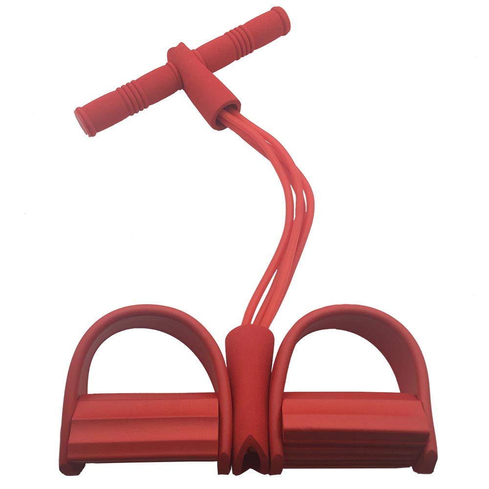 SIKOYA Fitness Sit-up Exercise Equipment for Women 4 Tube Pedal Puller Resistance Bands Yoga Workout Arm Leg Exercise Abdominal Training