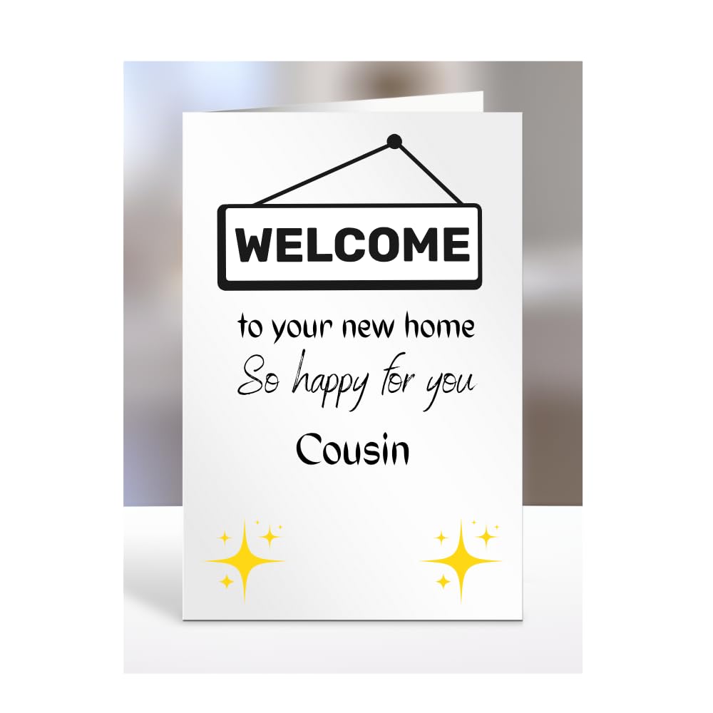Welcome to your new home, card for Cousin, men women, him, her, female, male, presents for christmas, A5-196_64 โ image 1