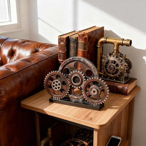 Estatua decorativa steampunk cobre antiguo 10.6x7.7x2.4 in miniatura 5