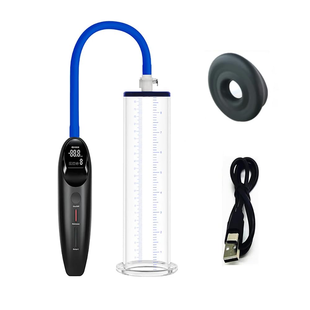 Smart Elektrische Penispumpe mit LCD Bildschirm SM Elektrische Vakuumpumpe für Penisvergrößerung Verlängerung Erektionzhilfe Trainer Erotik Sex Spielzeug für Männer (9in*1.75in)