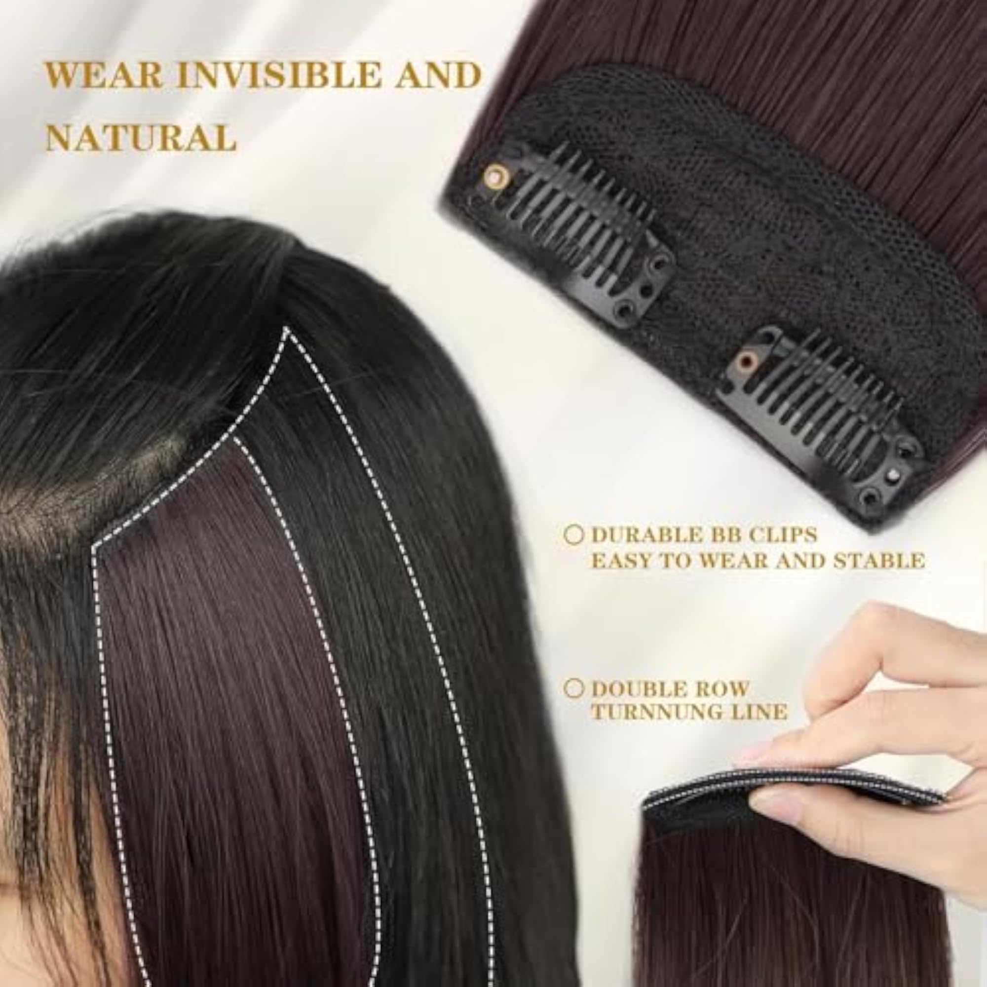 8 Inch Clip-On Side Hairpiece for Thinning Hair