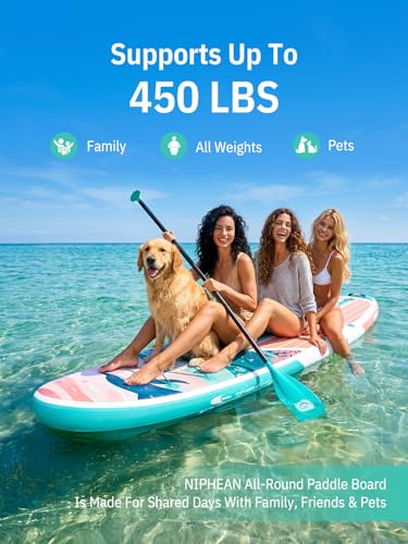 Image of Niphean Inflatable Stand Up Paddle Board with SUP Accessories | 10'6'' SUP, Anti-Slip EVA Deck, 450 lbs Capacity Inflatable Paddle Boards for Adults & Youth of All Skill Levels