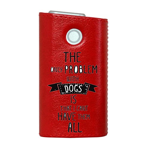 glo グロー グロウ 専用 レザーケース レザーカバー タバコ ケース カバー 合皮 ハードケース カバー 収納 デザイン 革 皮 RED レッド 英字 かっこいい おしゃれ 011857