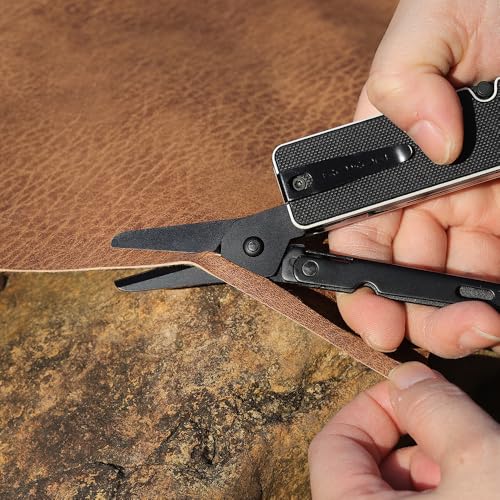 Image of ROXON KS2 Elite Noir Blanc Edge D2 Blade 13 in 1 Mini Multi Tool function pocket knife with big scissor, G10 handle and Pocket clip, good for Camping /Emergencies /EDC Multitool (D2 Steel Blade)