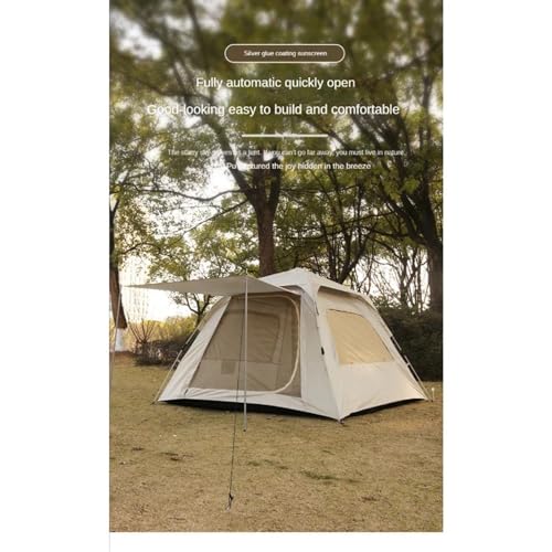 Carpa camping automática para 5-8 personas beige azul miniatura 6