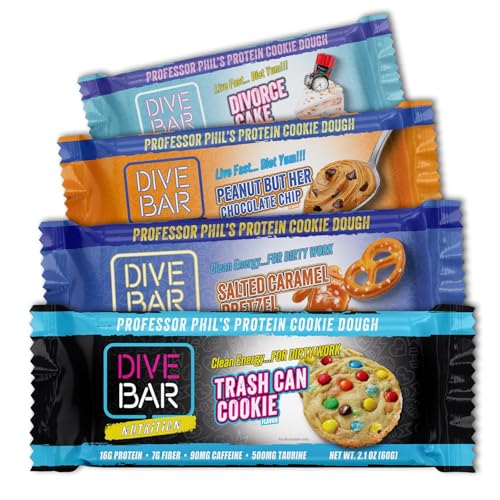 Dive Bar Nutrition CAFFEINATED, PROTEIN BARS: Low sugar energy bar for Sports, Crossfit, Spin, WW,...