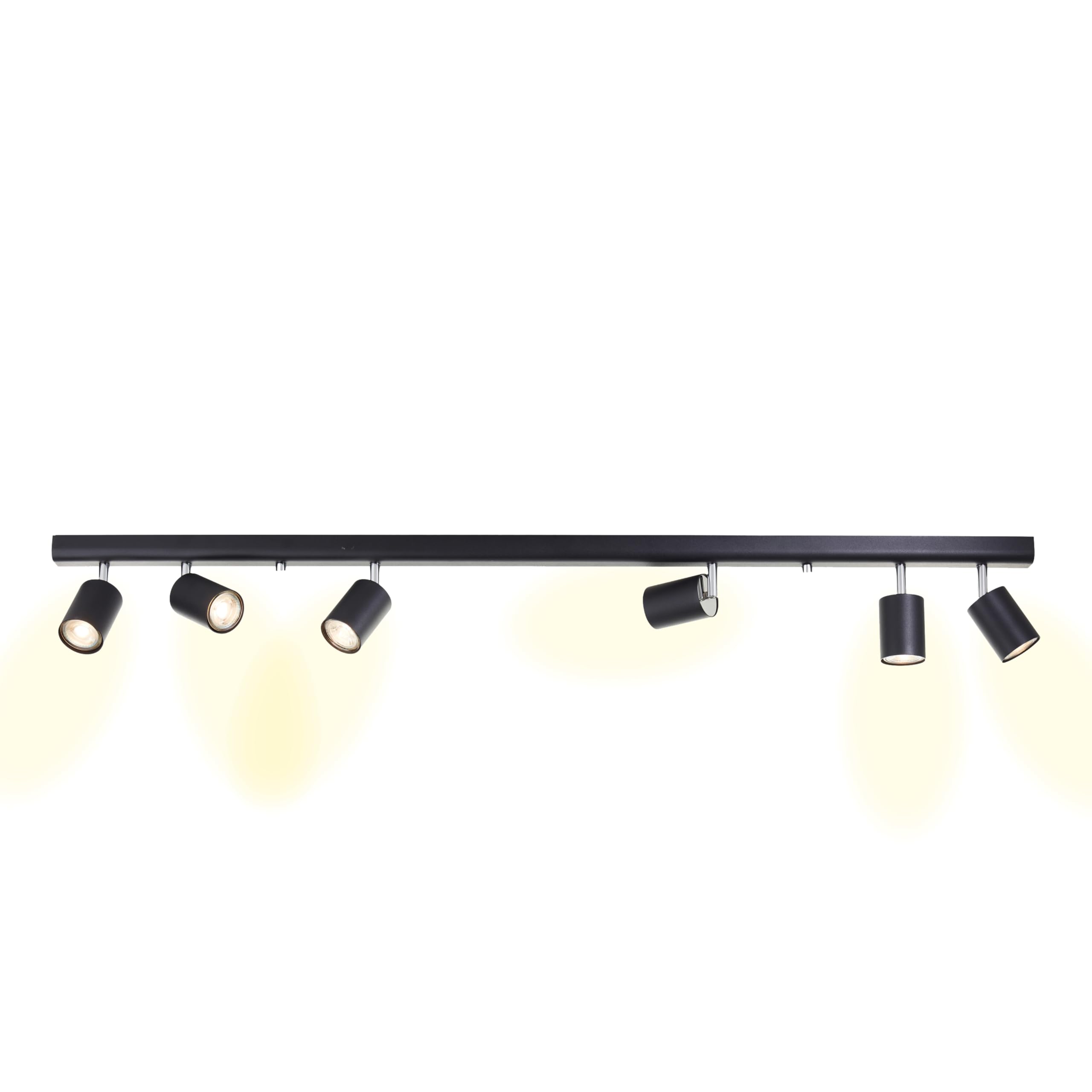 Lightbox Deckenlampe LED 6 flammig schwenkbare Spots GU10 Metall Schwarz