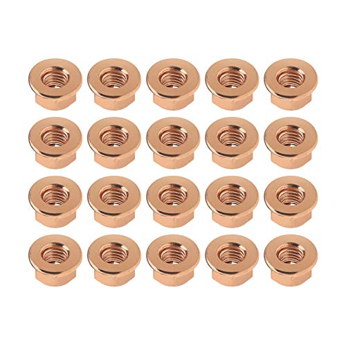 20pcs M10 Collecteur d'échappement Écrous Hexagonaux en Cuivre Plaqué Autobloquant Hexagonal...