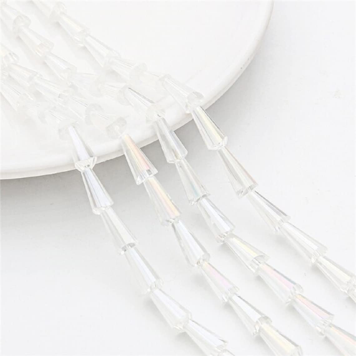 ITS ABOUT ME Clear 6x10mm Tower Shape Beads 100pcs Embroidery Materials for Jewelry Making, Embroidery & Crafts DIY Kit