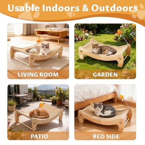 Rascador cama para gatos 3 en 1 con juguete zanahoria miniatura 5