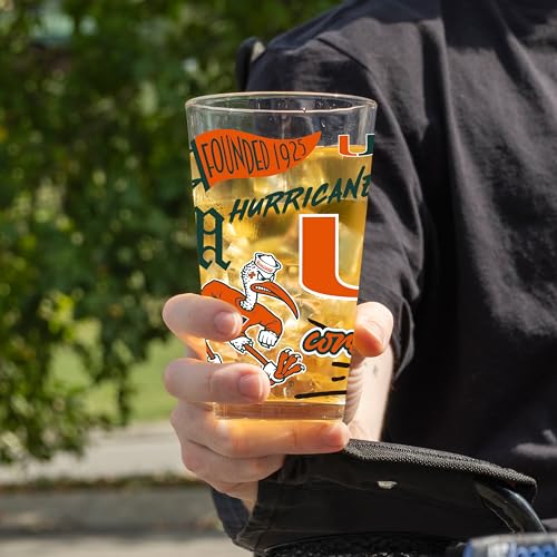 Image of Logo Brands NCAA 16 oz Pint Glass - Durable Glass With Bold Team Color- Chip-Resistant Rim Drinkware For Fans, Tailgates, Home Bars & Everyday Use