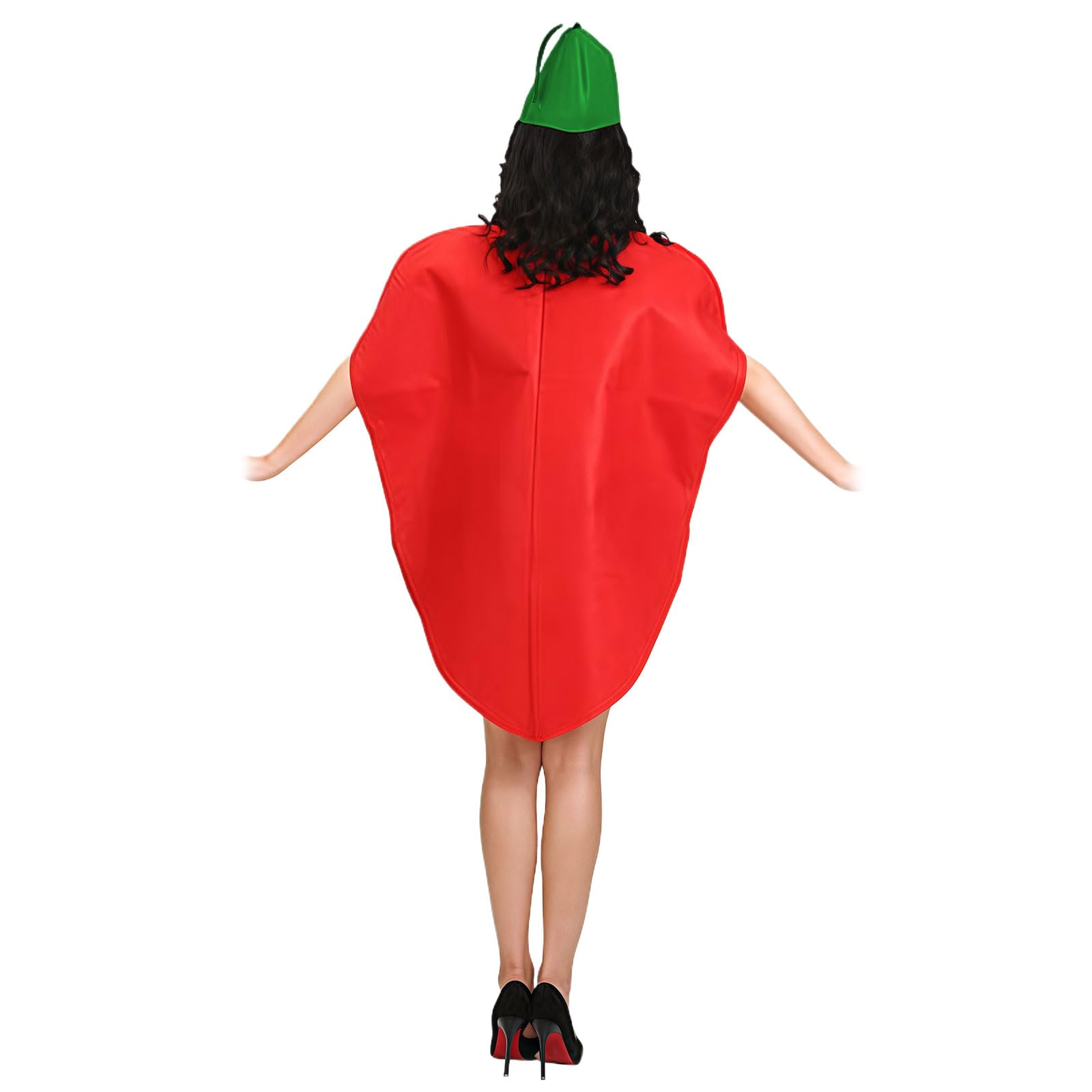 GWAWG Strawberry Costume for Adults,Strawberry Fancy Dress Outfits with Headpieces,Comfortable&Lightweight,One Size Fits Most for Halloween Themed Parties - Image 2