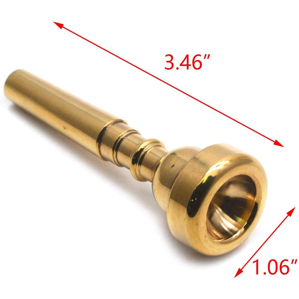 Liyafy 3-Piece Gold Plated Trumpet Mouthpiece Set – 3C, 5C, 7C Sizes For Beginners To Pros