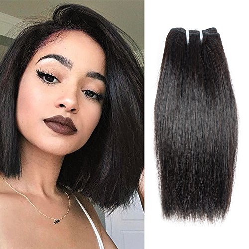 Brazilian Straight 1 Bundle 8A Unprocessed Virgin Human Hair Natural Color Straight Short Hair Extensions 35g/pcs 8"