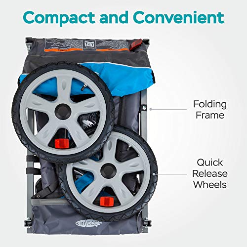 Instep Bike Trailer for Kids, Single and Double Seat, Single Seat, Blue - Thumbnail 3