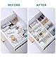 Hantoc 12 Stück Schubladenteiler, Verstellbare Schubladentrenner Organizer Kunststoff DIY Schubladen Organisers Separatoren für Unterwäsche, Socken, Kosmetik, Schlafzimmer, Büro 32.4 x 7 cm Schwarz