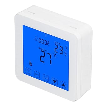 Thermostat, Touch Button Convenient Installation Modern Boiler Thermostat Energy Saving Large Screen for Bathroom for Water Heating for Residence for Home