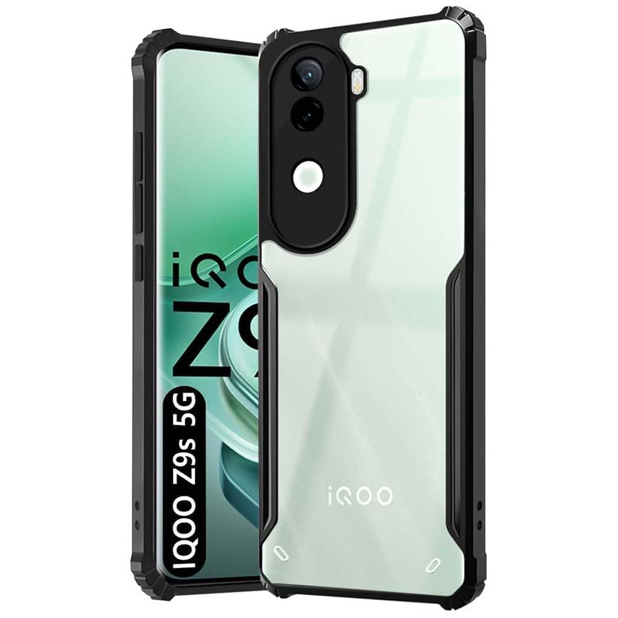MULTRONICS iQOO Z9s 5G Case Back Cover Shockproof Bumper Crystal Clear 360 Degree Protection TPU+PC for iQOO Z9s 5G (Black) (B0DG3YSNPN) Amazon Price History, Amazon Price Tracker