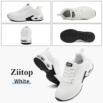 Womens Trainers Running Shoes Air Cushion Arch Support Sneakers Platform Trainers Ladies Walking Shoes Mesh Breathable Lightweight Sport Sneakers Outdoor Gym Athletic Tennis Jogging
